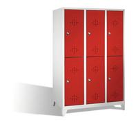 C + P Möbelsysteme C+P Casier double Classic sur pieds, 6 compartiments, H1850×I1200×P500 mm, façade ru orps gris clair Quantité:1