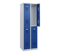 C + P Möbelsysteme C+P Casier double étage Base PLUS, 4 compartiments, 1850x600x500mm, 7035/5010 Quantité:1