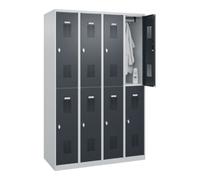 C + P Möbelsysteme C+P Casier double étage Base PLUS, 8 compartiments, 1850x1200x500mm, 7035/7016 Quantité:1