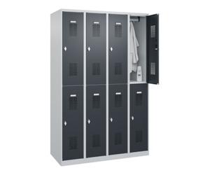 C + P Möbelsysteme C+P Casier double étage Base PLUS, 8 compartiments, 1850x1200x500mm, 7035/7016 Quantité:1