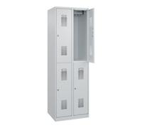 C + P Möbelsysteme C+P Casier double étage Basis PLUS, 4 compartiments, 1850x600x500mm, 7035/7035 Quantité:1