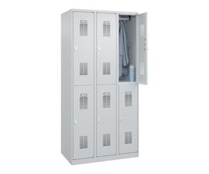 C + P Möbelsysteme C+P Casier double étage Basis PLUS, 6 compartiments, 1850x900x500mm, 7035/7035 Quantité:1