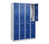 C + P Möbelsysteme C+P Casier double étage Basis PLUS, 8 compartiments, 1850x1200x500mm, 7035/5010 Quantité:1