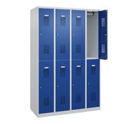 C + P Möbelsysteme C+P Casier double étage Basis PLUS, 8 compartiments, 1850x1200x500mm, 7035/5010 Quantité:1