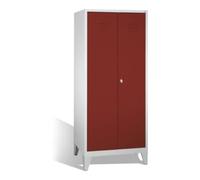 C + P Möbelsysteme C+P Double pupitre Classic sur pieds, 2 compartiments, H1850×I810×P500mm face ru orps gris clair Quantité:1