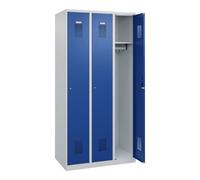 C + P Möbelsysteme C+P Spind Basis PLUS, 3 compartiments, 1850x900x500mm, 7035/5010 Quantité:1