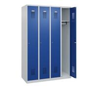 C + P Möbelsysteme C+P Spind Basis PLUS, 4 compartiments, 1850x1200x500mm, 7035/5010 Quantité:1