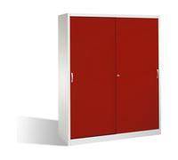 C + P Möbelsysteme Classeur C+P Acurado avec portes coulissantes, 2 x 5 hauteurs de dossiers, H1950xL1600xP500mm Façade rouge ru orps gris clair Quantité:1