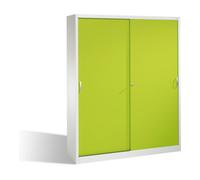C + P Möbelsysteme Classeur C+P Acurado avec portes coulissantes, 2 x 5 hauteurs de dossiers, H1950xL1600xP400mm avant vert viridine corps gris clair Quantité:1