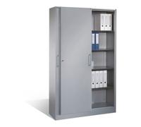 C + P Möbelsysteme Classeur C+P Asisto avec portes coulissantes, 5 hauteurs de dossiers, H1980xL1200xP435mm aluminium blanc Quantité:1