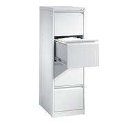 C + P Möbelsysteme Classeur C+P pour dossiers suspendus DIN A4, 4 tiroirs, à une voie Avant Corps gris clair Corps gris clair Gris clair Quantité:1