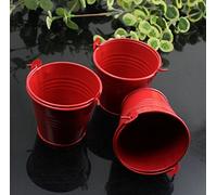 C.X.Y. Lot de 20 Mini seaux en métal Rouge - Porte-dragées décoratifs pour Mariage, baptême, Communion, fête ou bonbonnière