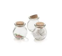 C.X.Y. Lot de 30 bocaux en verre 100 ml avec bouchon liège et parchemin - bonbonnières mariage, baptême, dragées