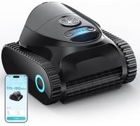 C1 Robot de Piscine Fond et Parois, Ligne d'eau, Double Filtre, Robot Piscine sans Fil, 7 Modes de Nettoyage, 170-180 Min d'Autonomie, Puissant Aspirateur pour Piscines jusqu'à 160 m²