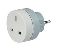 C2G British to French/German Standard Adapter with Safety Shuters - Adaptateur pour prise d'alimentation - 2 pôles (M) pour tripolaire (F) - blanc