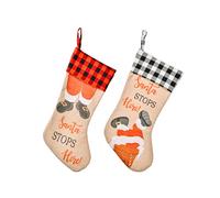 C39 Décoration de Noël Plaid Stocking