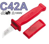 C42A couteau isolé 1000V à lame droite épaisse et robuste