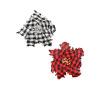 C80 2PCS Plaid Christmas Fleur