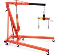 CA Treuil de Levage Palan à moteur avec levier, cueilleur de cerises pliable de 2 tonnes, grue d'atelier, grue à moteur hydraulique robuste Grues d'atelier