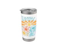 Ça va bien avec mon âme, Christian Coastal Summer Vibes Gobelet isotherme en acier inoxydable double paroi