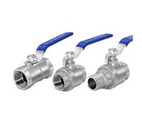 CAAUYXZW 1/4" 3/8" 1/2" 3/4" 1" 1-1/4" Female Stainless Steel SS304 2P/1P Full Port Ball Valve with Vinyl Handle Thread Valves(1P Female Thread,2.5 inch)