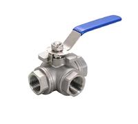 CAAUYXZW Adaptateur de connecteur Robinet à Bille 3 Voies, en Acier Inoxydable 304, 1/4, 3/8, 1/2, 1 ", Femelle, Port Complet T/L, for Eau, Huile, Air, gaz(L-Type,0.75 inch)