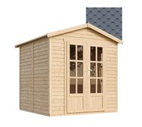 Cabane en bois avec plancher, avec bardeaux bitumineux couleur 233x222x233cm