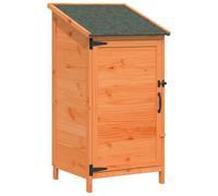 Cabanon Jardin Bois Sapin Massif Marron 59 x 56 x 113,5 cm Remise Exterieur | Toit asphalte étanche, porte persiennes ventilée, rangement outillage, montage facile, fixation murale requise