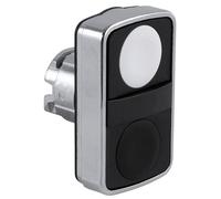 Schneider Electric Bouton-poussoir ZB4BA7120 – à double touche, actionneur plat blanc/noir