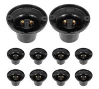 Cabilock 10 Pièces Base de Lampe de Bureau Ronde E27 en Plastique Noir Support à Vis pour Ampoules Led, Montage Fixe Sécurisé, Remplacement pour Fête Balcon ou Placard