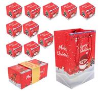 Cabilock 10 Pièces Présent Pliable Rebondissante de Noël, Papier Rouge, | Thème Festif, Design Créatif et Innovant, pour Anniversaire et Fête, Coffret Pliant Effet Pop-up