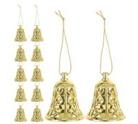 Cabilock 12 Pièces Cloche de Noël Suspendue Dorée en Plastique,