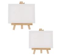 Cabilock 2 Ensembles Mini Chevalet en Bois Toile Ajustable et Stable, Support de Peinture Compact pour Décoration de Table et Exposition en Galerie