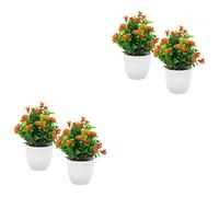 Cabilock 2 Ensembles Rosier en Pot Mis en Pot Artificiel Vignes pour La Décoration des Roses Fausses Fleurs Fausse Plante Fausses Plantes Faux Planteur Usine Plastique 2 Pièces * 2