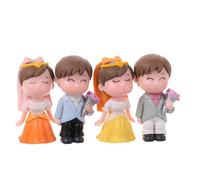 Cabilock 2 Paires Figurine de Gâteau de Mariage Couple Mariés, Voile | Petites Figurines Décoratives, Détails Soignés et Usage Polyvalent, pour Centre de Table, Dessert et DIY