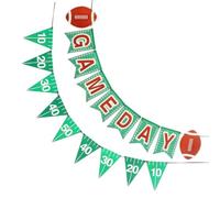 Cabilock 2 Pièces Bannière Murale de Fête de Rugby en Papier Vert | Décoration Suspendue Triangulaire, Ambiance Joyeuse pour Anniversaire, Thème Sportif, Usage Intérieur