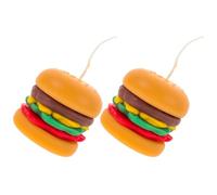 Cabilock 2 Pièces Bougie Parfumée de Hamburger Mini Décorative en Cire Orange pour Ambiance Festive et Décoration de Table Photo Originale