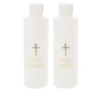 Cabilock 2 PièCes Bouteille pour Eau BéNite d'eau D'Exorcisme Religieux Croix d'eau Kit D'Exorcisme Eau BéNite Rechargeable Plastique BoîTe à Outils Blanche À Clapet ExtéRieur