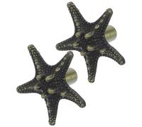 Cabilock 2 Pièces Étoile de Mer Boutons de Meubles Installation Facile, en | Meuble à Vin et Meuble Tv, Prise Confortable, Forme Étoile de Mer, Finition Bronze Ancien