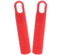 Cabilock 2 Pièces Manchon de Balai Rouge en Plastique Antidérapant avec Trou Suspendre, Adaptateur pour Manche à Balai et Outils de Nettoyage, Remplacement Pratique