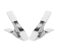 Cabilock 2 Pièces Pinces à Ressort Robustes Blanches 4 Pouces pour Fond | Acier au Carbone et Pvc, Prise Antidérapante, Usage Simple, pour Séchage et Maintien de Toile