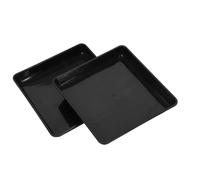 Cabilock 2 Pièces Plateau Carré pour Pot de Fleurs en Plastique PP, Noir, | Bonsaï et Jardinière, Usage Jardin et Balcon, Résistance Météo, Base Stable