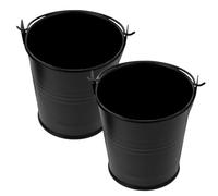 Cabilock 2 Pièces Seau à Graisse de Gril en Fer Noir pour Barbecue Maison | Caisse Métallique Réutilisable, Facile à Nettoyer, Retient Huile et Graisse, Accessoire Barbecue