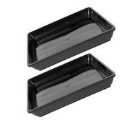 Cabilock 2 Pièces Soucoupe Rectangulaire pour Plantes en Pot, PP Noir, | Usage Intérieur, Nettoyage Facile, Bac Goutte à Goutte, pour Pots de Fleurs et Jardinières