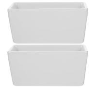 Cabilock 2 Pièces Sucrier Carré en Céramique Blanc, Réutilisable | Finition Émaillée Lisse, Compatible Micro-ondes, Facile à Nettoyer, Style Occidental pour Service et Rangement