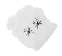 Cabilock 2 Pièces Toile D'araignée Blanche Phosphorescente pour Halloween, Décorations Légères en Coton et Plastique, Installation Facile pour Fêtes Intérieures et Extérieures Effrayantes