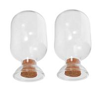 Cabilock 2 Pièces Verre Cylindrique Bocal à Allumettes avec Bouchon | Rangement Organisé, Couvercle Ajusté, Visibilité Claire, Format Compact, pour Cheminée et Bougies