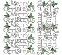 Cabilock 20 Pièces Panneau de Noël Merry Christmas en Plastique Argenté | Décoration de Scène Festive, Design Lettres, Usage Sapin et Ambiance de Fête, Style Délicat