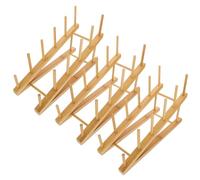 Cabilock 3 Pièces Égouttoir Vertical en Bambou, Support de Placard | Design Vertical, Bords Arrondis Lisses, Tri Facile, Usage Quotidien Fiable, Coloris Khaki, Finition Veinée