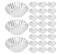Cabilock 35 Pièces Moule à Tartelettes aux Œufs Chrysantème | Bords Festonnés, Structure Épaisse Anti-déformation, Cuisson Air Fryer, pour Pudding et Ateliers Maison